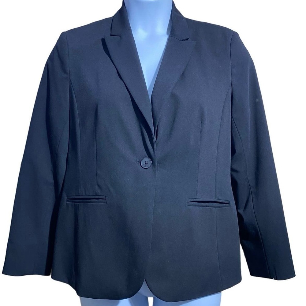 Liz Baker single button‎ black oversized blazer - women's 14